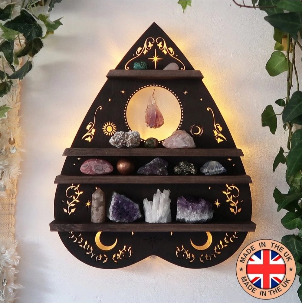 Coopermoon boutique crystal wall shelf lamp
